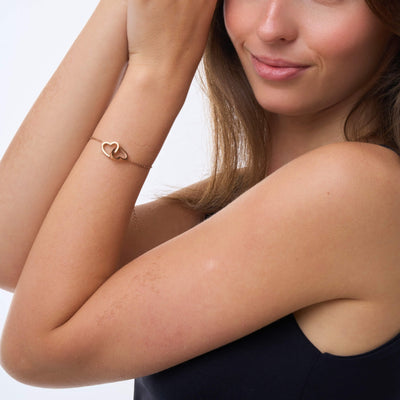 Personalized Double Hearts Bracelet