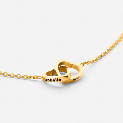 Personalized Double Hearts Necklace