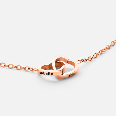 Personalized Double Hearts Necklace