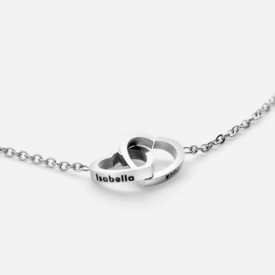 Personalized Double Hearts Necklace