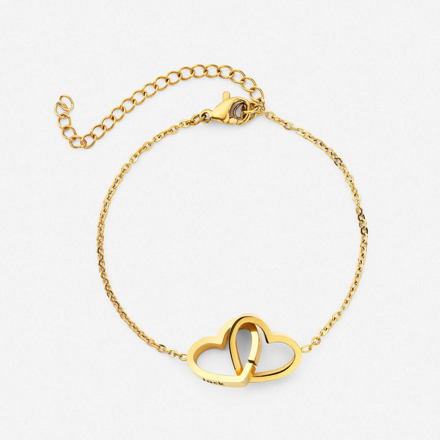 Personalized Double Hearts Bracelet