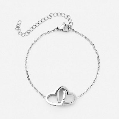 Personalized Double Hearts Bracelet