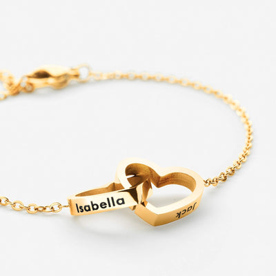 Personalized Double Hearts Bracelet