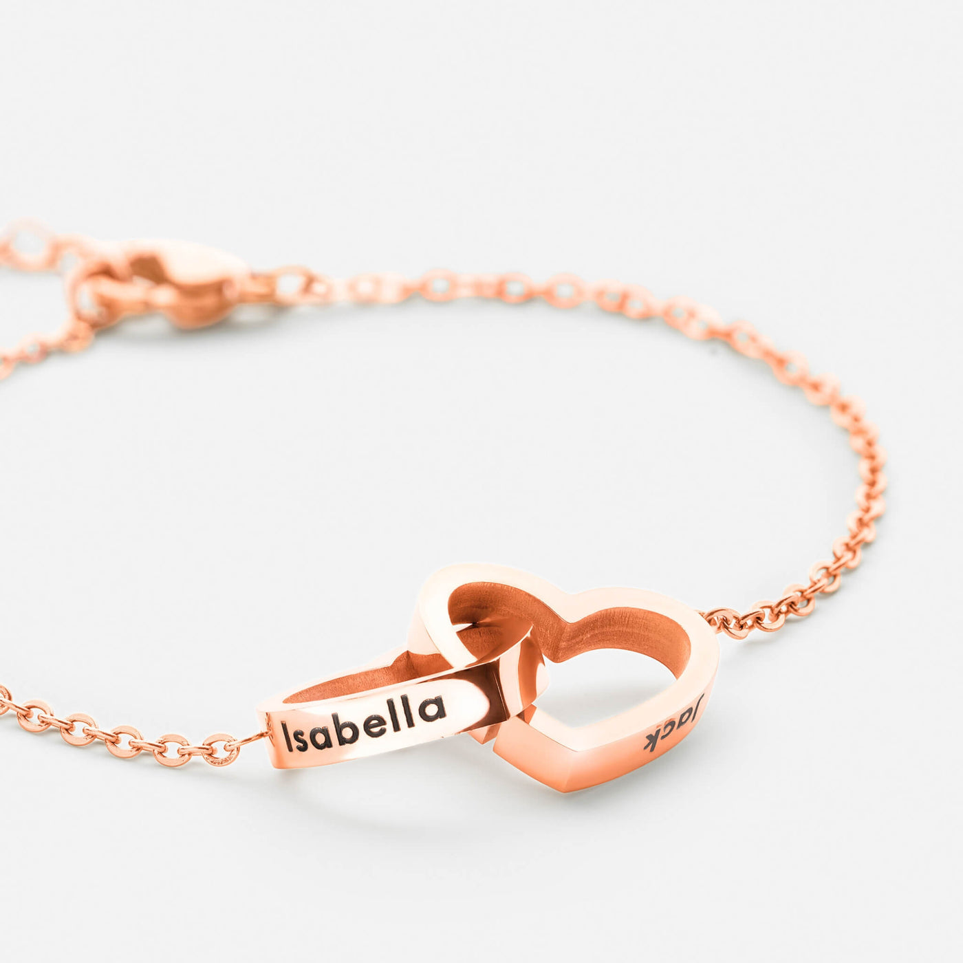 Personalized Double Hearts Bracelet