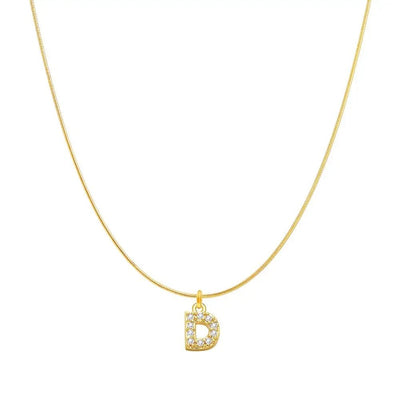 Letter Pearl Necklace Gold